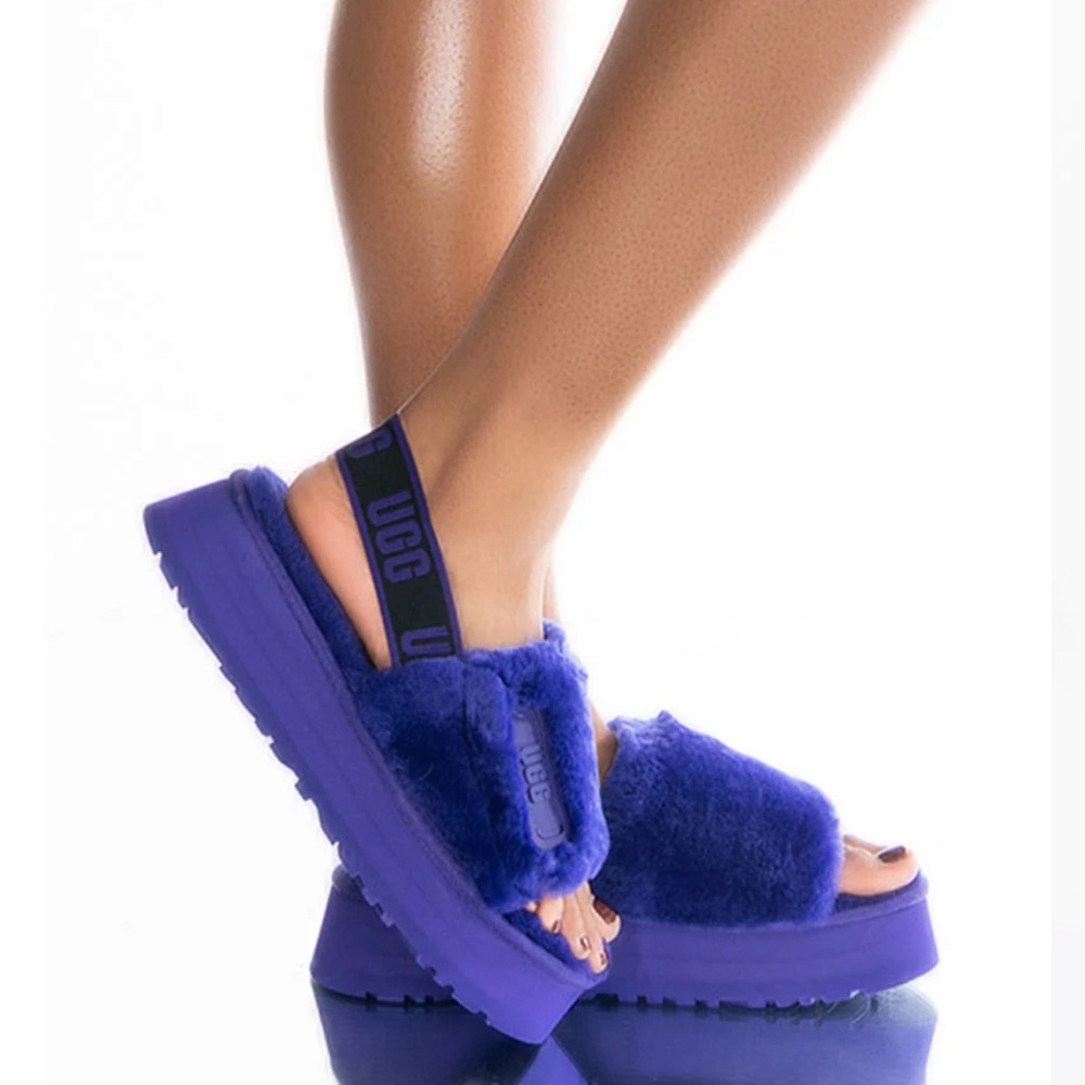 UGG Purple Fuzzette Platform Sandals